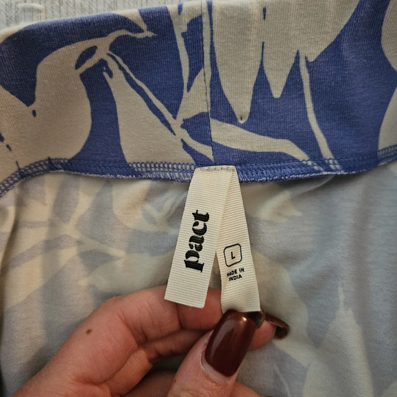 Pact Tropical Palm Wedgewood Fit & Flare Midi Skirt size Large - Picture 5 of 8